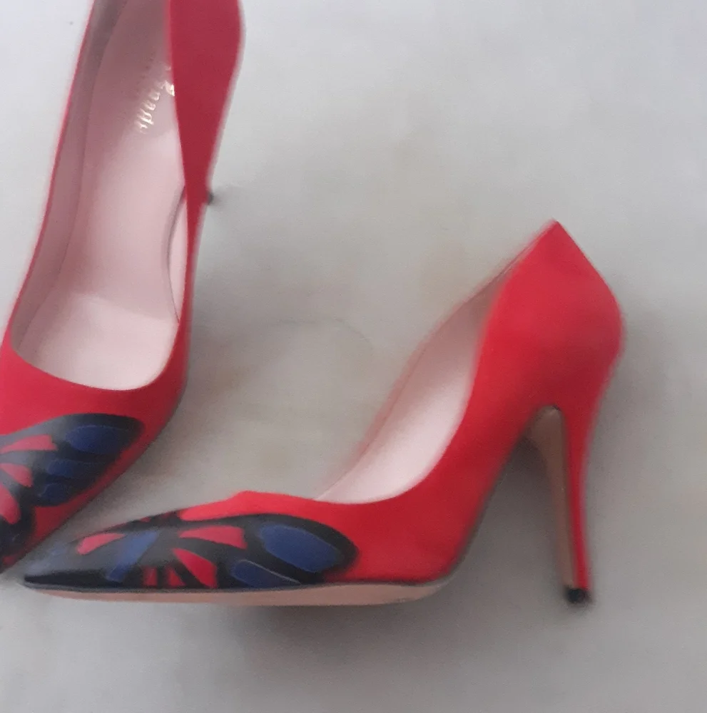Kate Spade Butterfly Wings Suede Heels Courts 8 Italy..mint - Picture 3 of 6